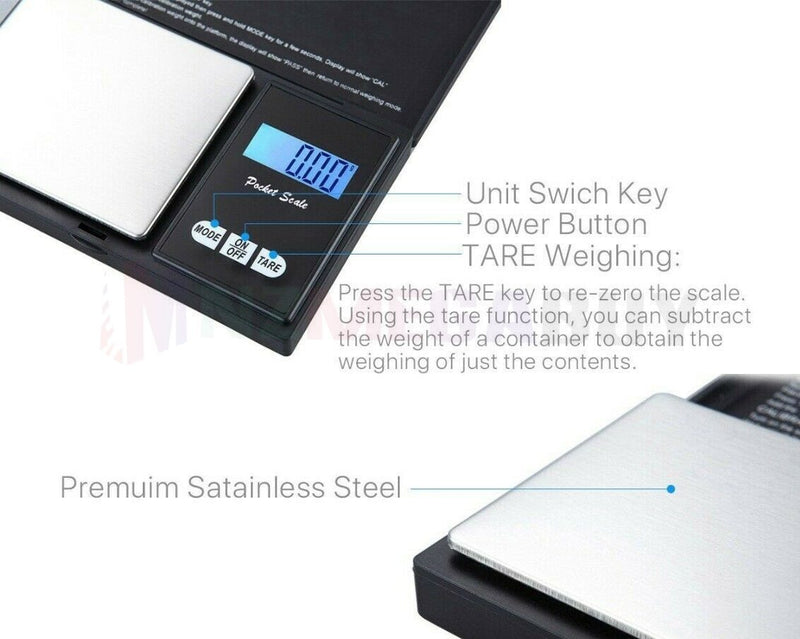 Mini Small Pocket Digital Kitchen Jewellery Weighing Scales *2 Sizes