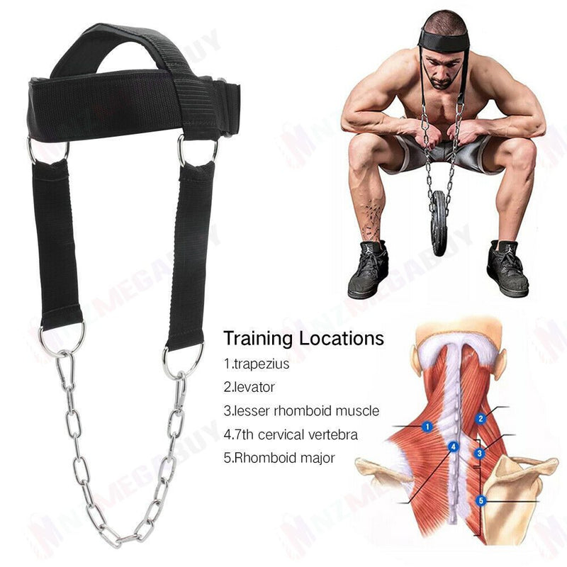 Head Neck harness Gym weight lift strength strap
