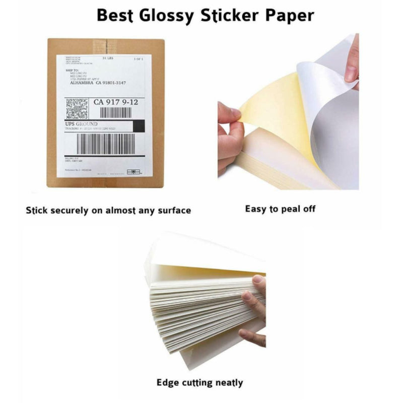 A4 Labels Sticker, White Glossy Self Adhesive Sticker Paper Label