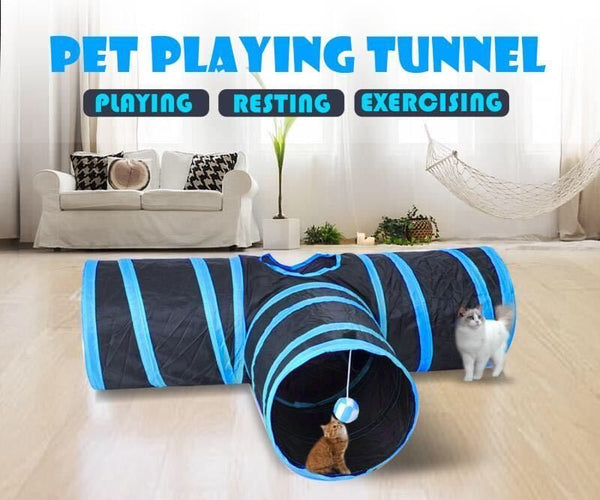 Pet Tunnel 3 way * Blue & Black