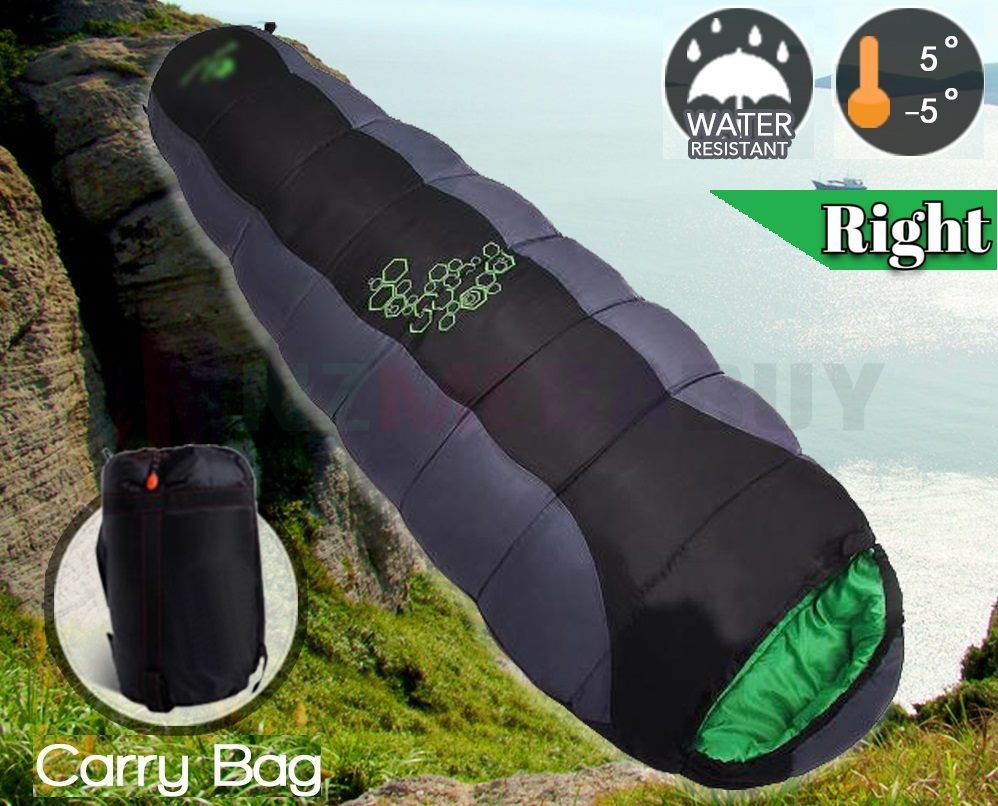 Camping Mummy Sleeping Bag Single -5°C Grey/Black - Main Image