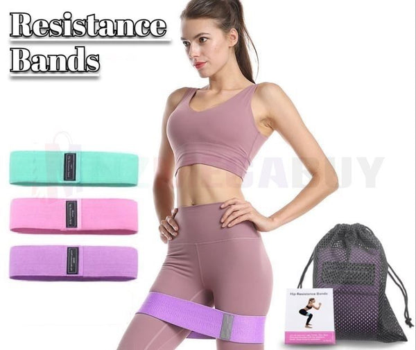 3pc Fabric Resistance Bands Legs and Booty Exercise Fitness Hip *Pink