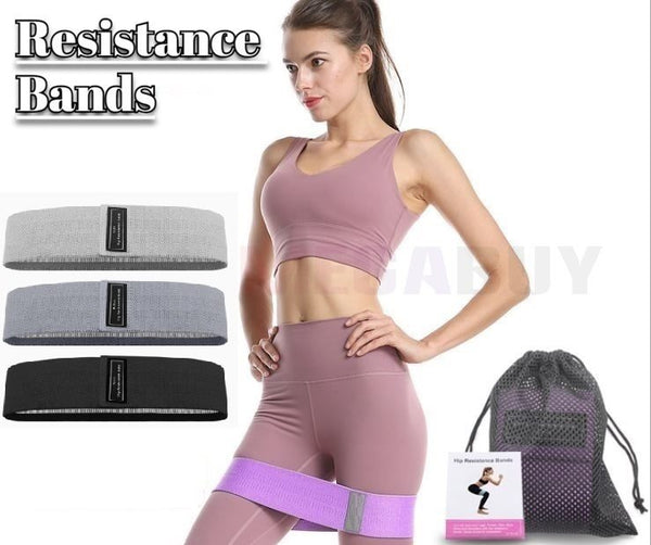 3pc Fabric Resistance Bands Legs and Booty Exercise Fitness Hip*Grey