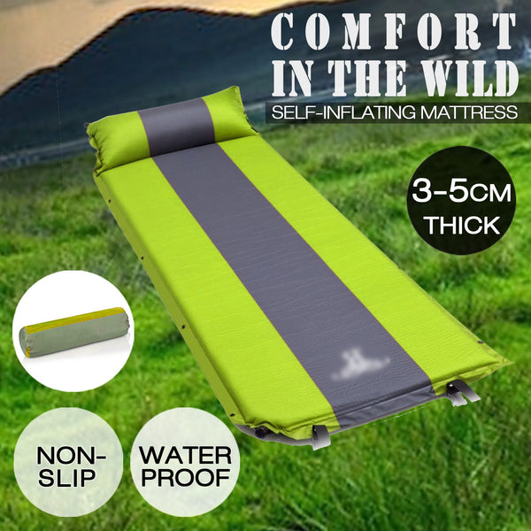 Self Inflating Single Camping Sleeping Mattress Air Bed Hiking Green