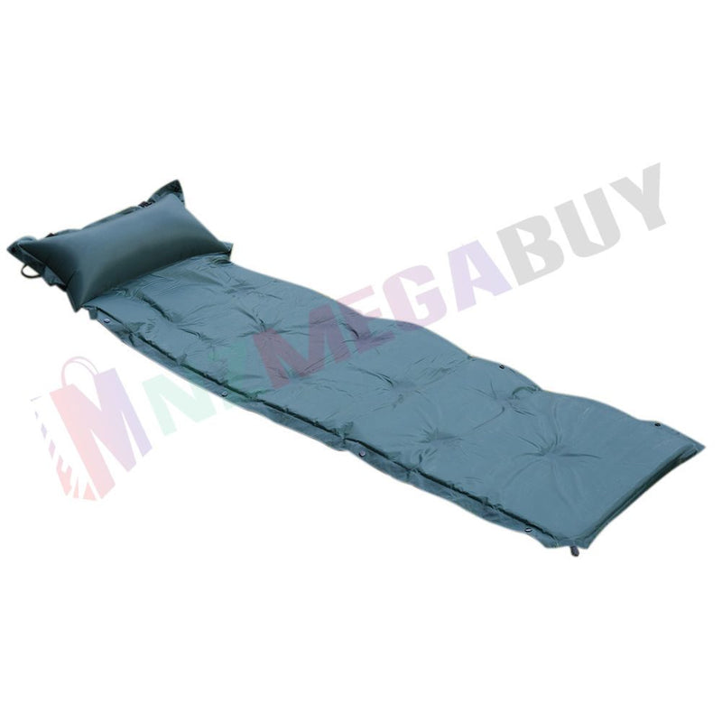 Self Inflating Camping Mattress  with Pillow GREEN