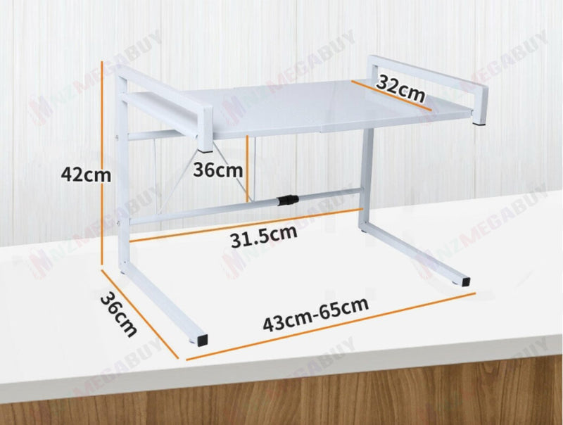 Microwave Shelf Holder * Kitchen Organiser Adjustable Metal Shelving Rack *White