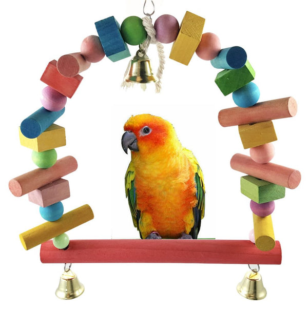 Bird Chewing Toy * Parrot Swing Toys Hanging Bell Cockatiel Cage Toy* 27CM