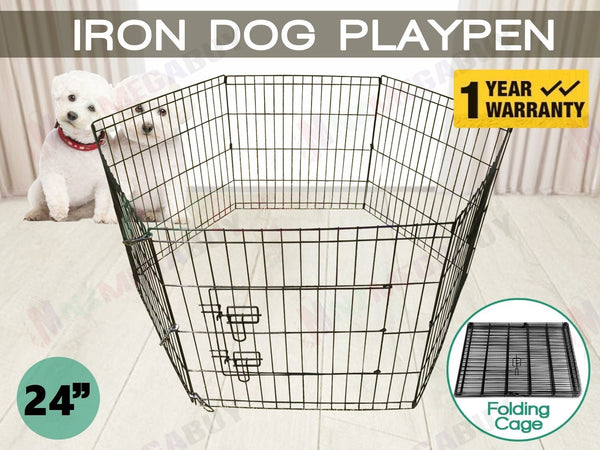 6 Panel Dog Pet Playpen Portable Cage Fence *3 Sizes