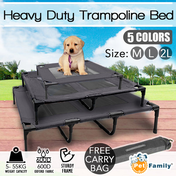 Heavy Duty Pet Dog Bed Trampoline Hammock Canvas * Grey *3 Sizes