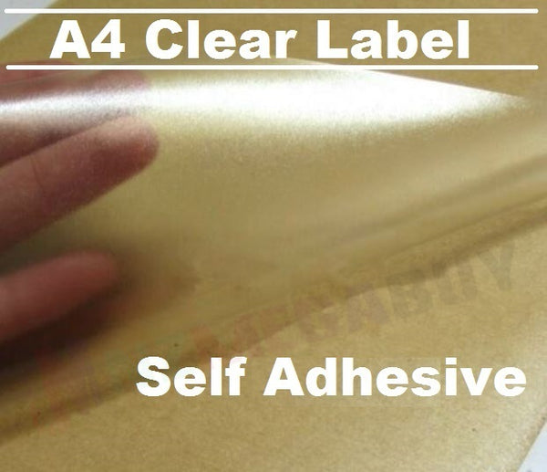 A4 Clear Transparent Glossy Self Adhesive Label