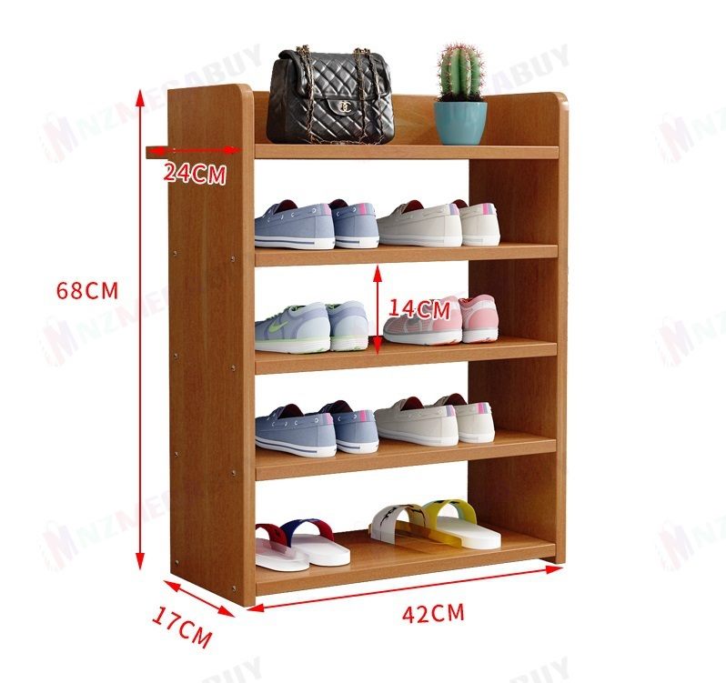 5 Tiers Wooden Shoe Rack Cabinet "White"