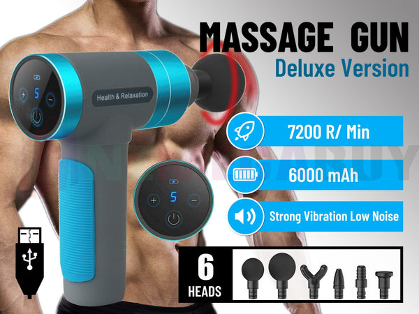 6 head deluxe version Massage Gun 7200R/M "Blue"