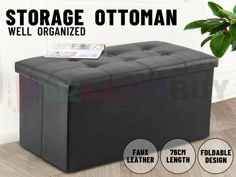 Portable Ottoman Storage 76cm "Black"