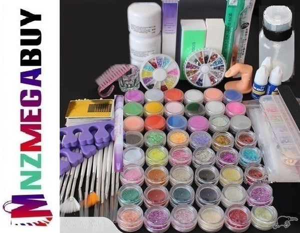 Nail Art Kit 48 Acrylic Powder Liquid UV Gel TIP*E1 -- Nail Combo 48 New “