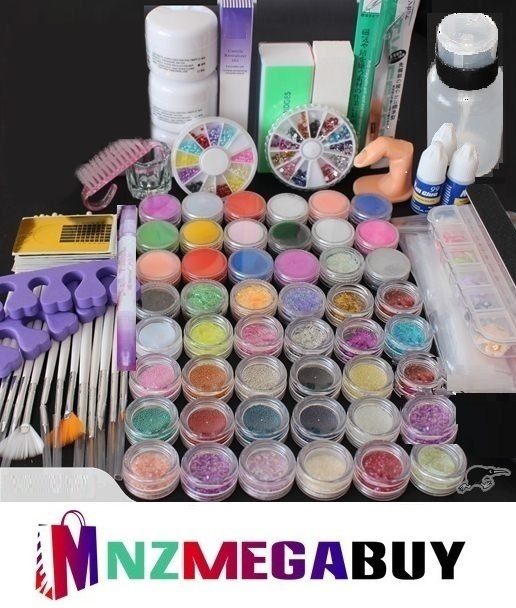 Nail Art Kit 48 Acrylic Powder Liquid UV Gel TIP*E1 -- Nail Combo 48 New “