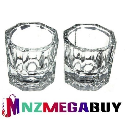 2Pcs Glass Crystal Bowl Cup Dappen Dish Container