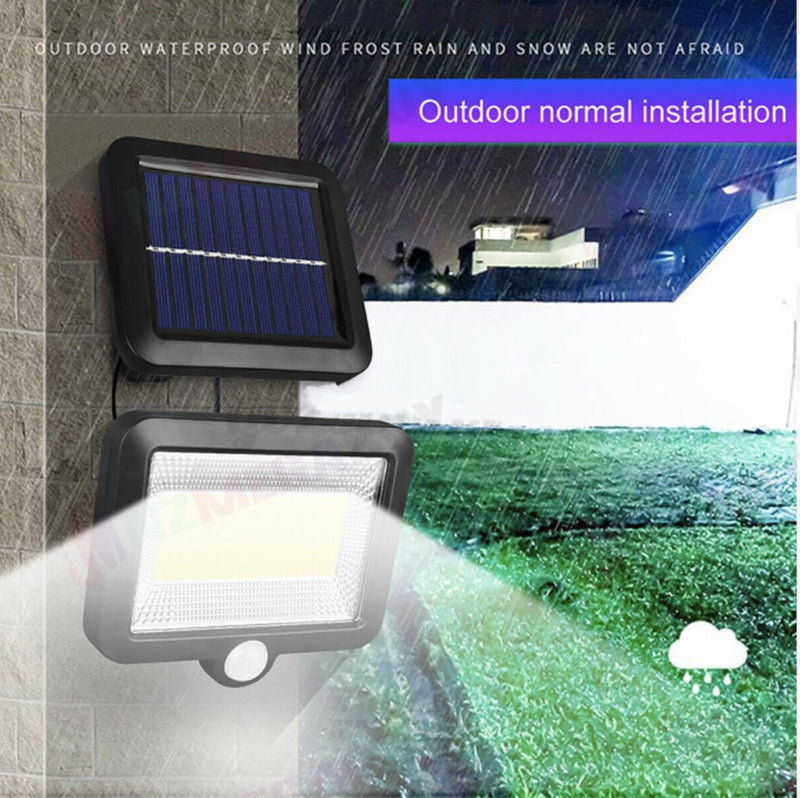 100COB Solar Sensor Light Solar Security Light Motion Detection Garden Flood