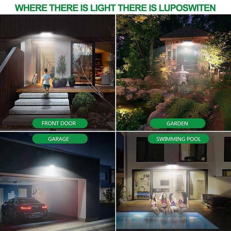 118 LED Solar Powered PIR Motion Sensor Light Garden Outdoor Security Lights