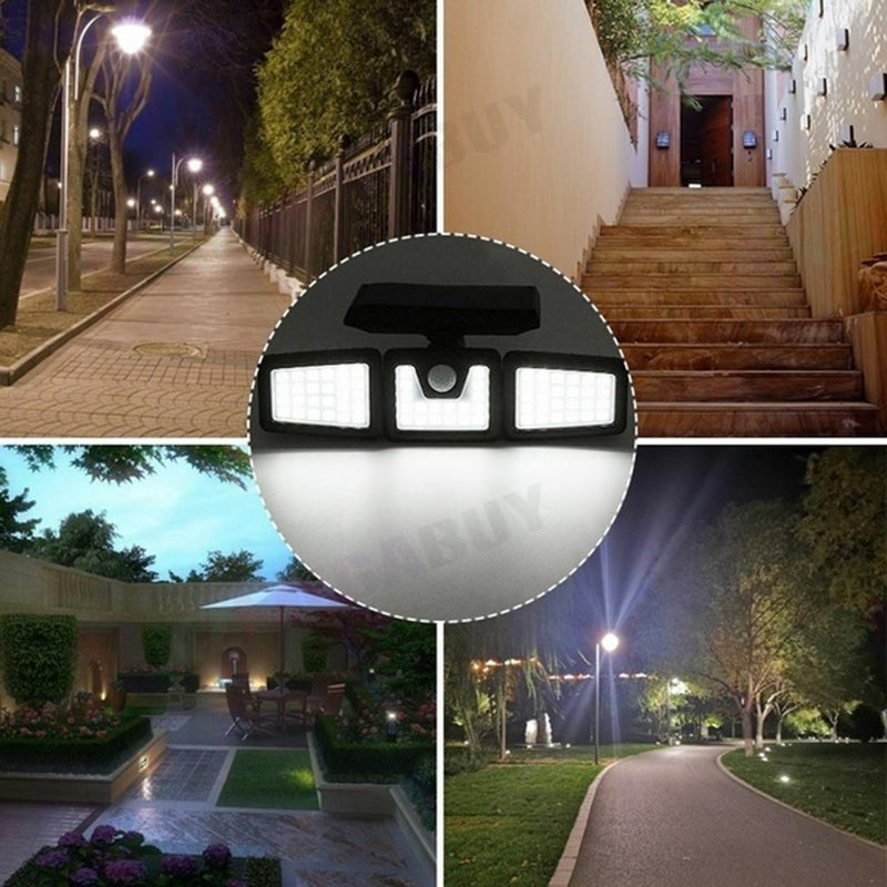 3 head 108LED Motion Sensor Light Outdoor Garden Wall Security