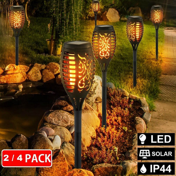 12LED Solar Flickering Torch Path Light Dancing Flame Garden Lamp