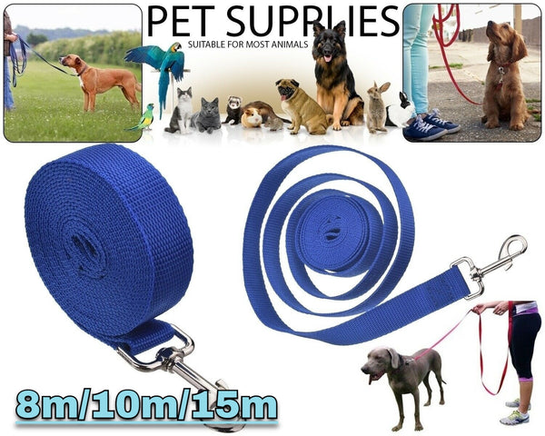 8/10/15M  Long Dog Pet Puppy Training Obedience Recall Lead Leash(Blue)*3 Sizes