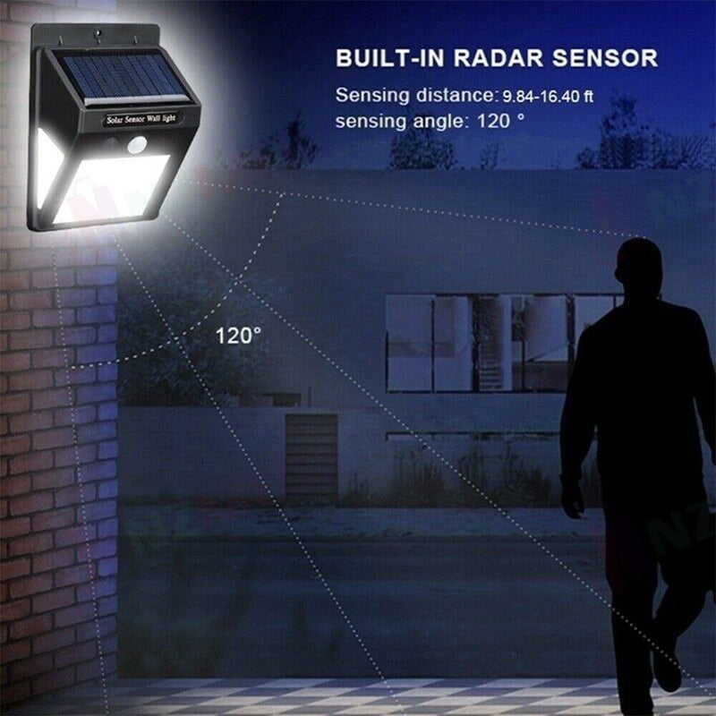 40 LED Solar Powered PIR Motion Sensor Light Garden Outdoor Security Lights