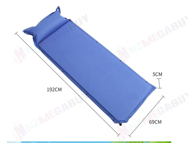 Self Inflating Single Sleeping Mattress Mats Pad Air Bed Camping Hiking* Blue