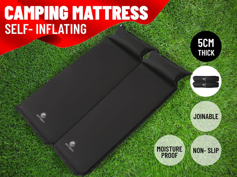 Self Inflating Single Sleeping Mattress Mats Pad Air Bed Camping Hiking* Blue