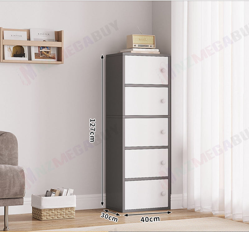 CREATIVA  Cabinet Storage Tall Slim Furniture Cupboard 127cm