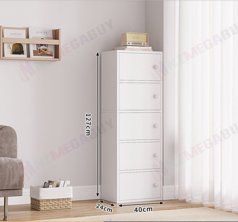 CREATIVA  Cabinet Storage Tall Slim Furniture Cupboard 127cm