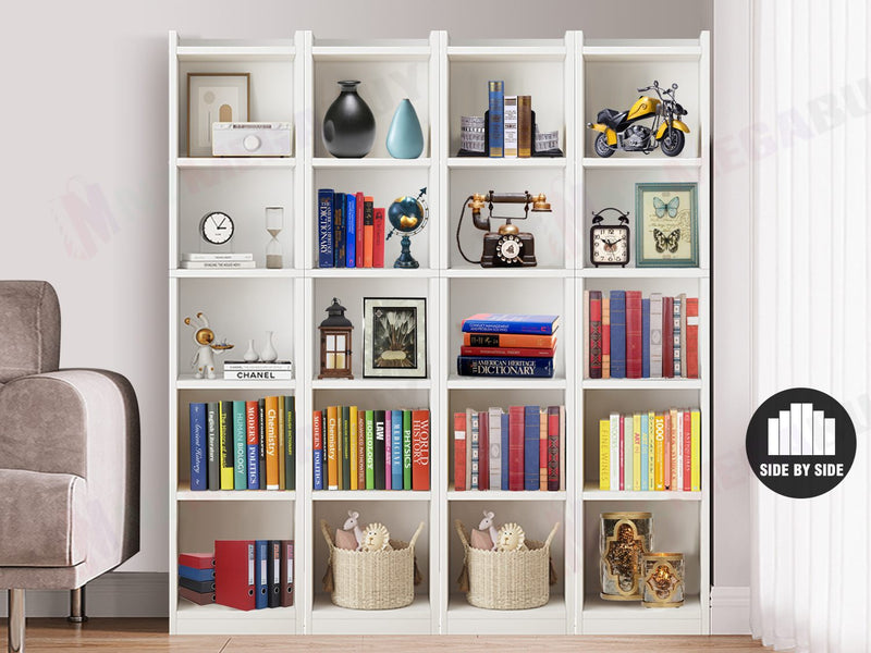 Bookcase Display Shelf Storage Cabinet Stand Home Office Bookshelf  * White