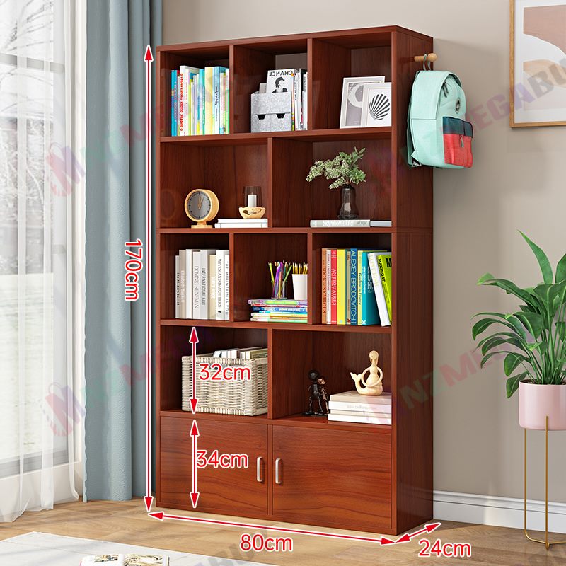 Bookcase Display Shelf Storage Cabinet Stand Home Office Bookshelf  * Dark Brown