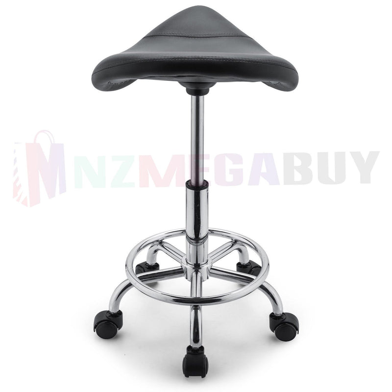 Salon Barber Bar Stool Massage Hairdressing Chair Swivel Hydraulic PU Black
