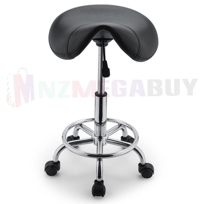 Salon Barber Bar Stool Massage Hairdressing Chair Swivel Hydraulic PU Black