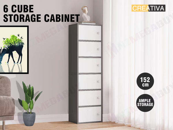 CREATIVA  Cabinet Storage Tall Slim Furniture Cupboard 152cm
