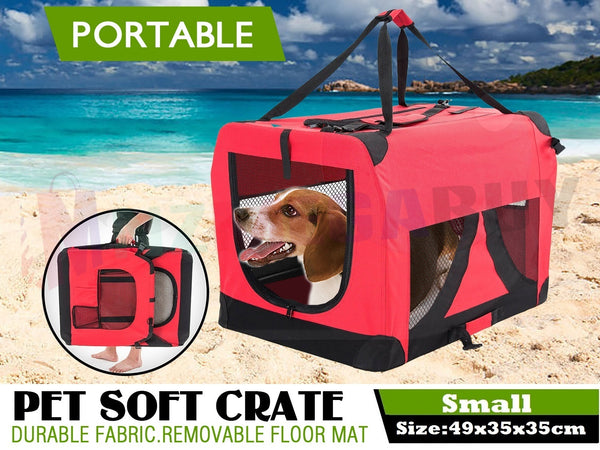 LOVEPET® Red* Portable Soft Pet Travel Dog Crate *Red *6 Sizes
