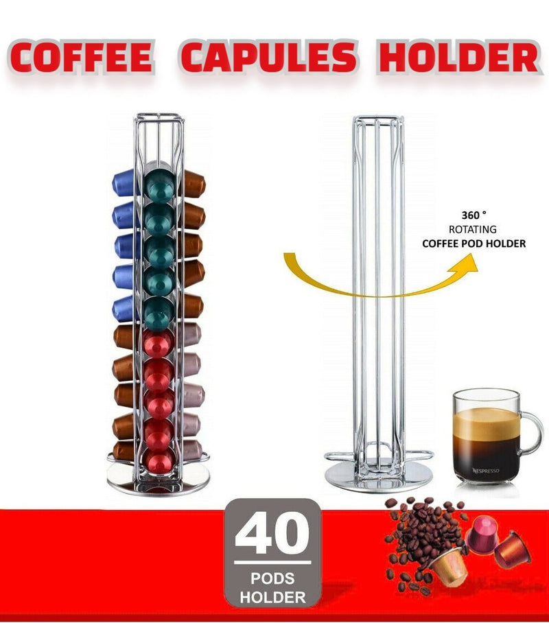 Coffee Capsules Pod Holder rack storage Organizer Stand * Silver