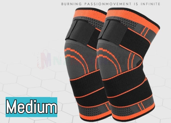 1 pair Knee Brace Elastic Sleeve Support (Orange) 3 Sizes