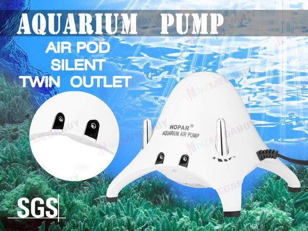 Aqua Aquarium Air Pump Oxygen Fountain Pond Aerator Water Fish Tank 2 Outlet