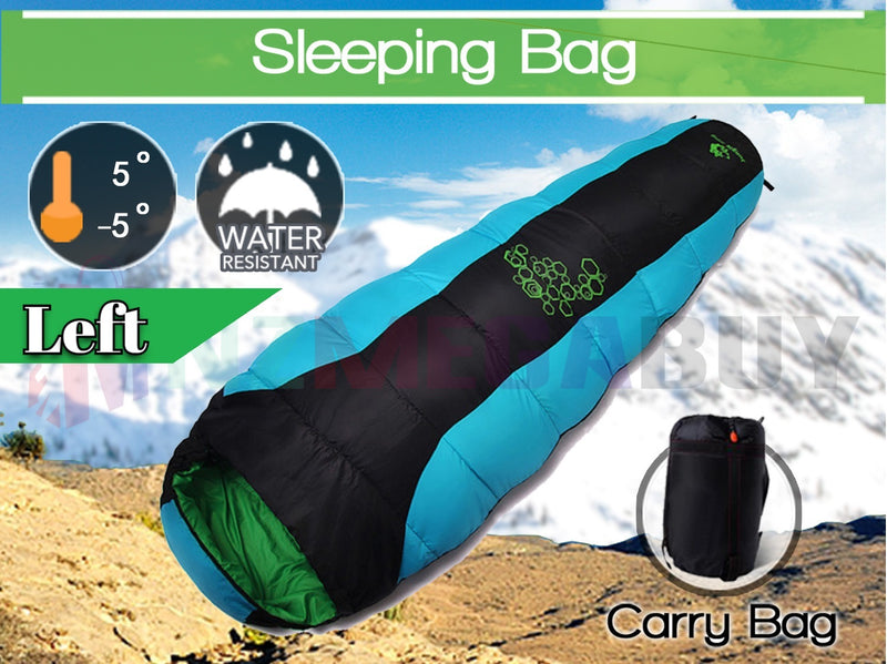 Camping Mummy Sleeping Bag Single  -5°C *Blue/Black