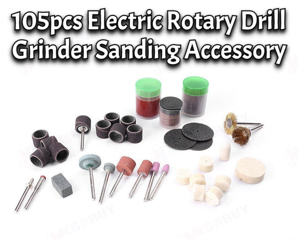 Rotary Tool Set Electric Drill Grinder Grinding Polishing Sanding Kit 105pcs