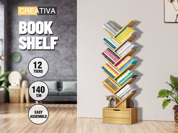 Display Shelf Bookshelf  Tree Book Storage Rack Bookcase NATURAL * 2 Sizes