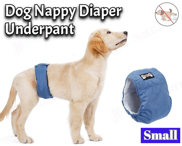 Dog Puppy Nappy Diaper Belly Wrap Sanitary pants /  5 Sizes  Blue