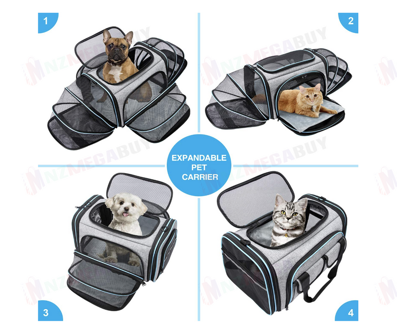 Pet carrier dog cat carrier 46CM  Durable  Grey Blue