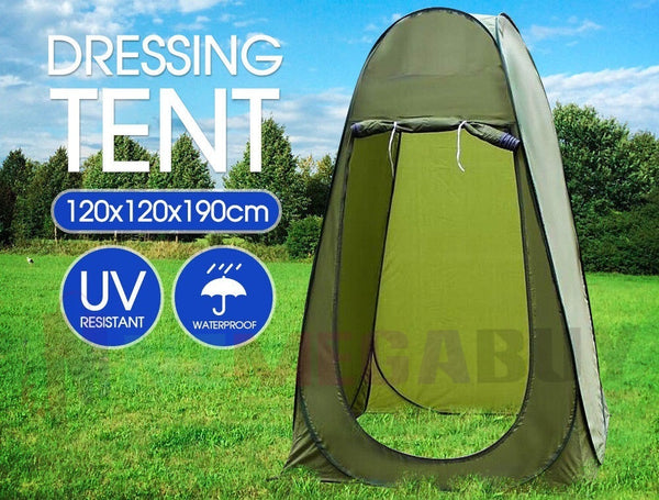 Pop Up Camping Shower Toilet Tent - Green