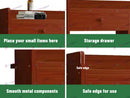 9 Tiers Wooden Shoe Rack Cabinet "Brown"
