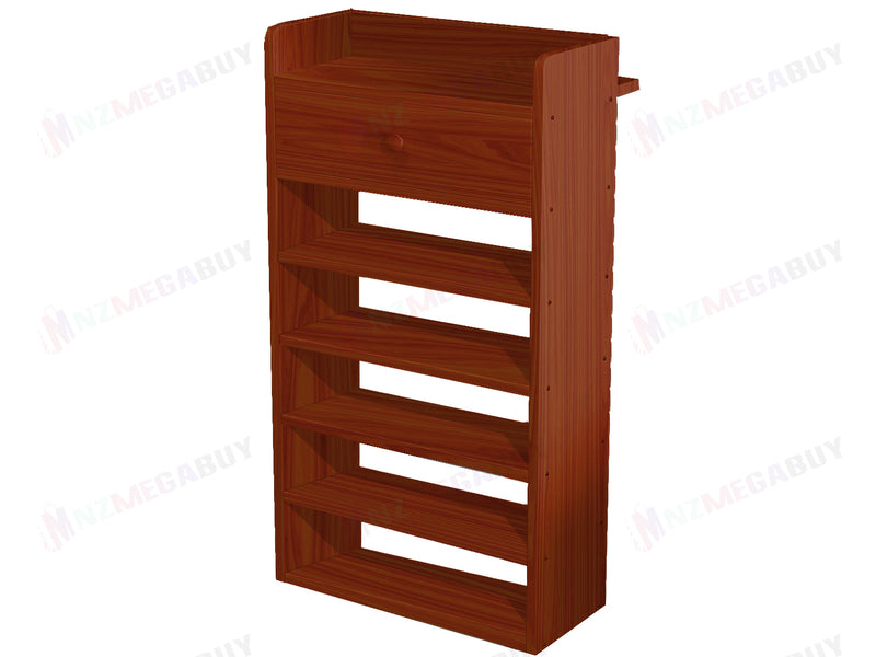 6 Tiers Wooden Shoe Rack Cabinet "Brown"