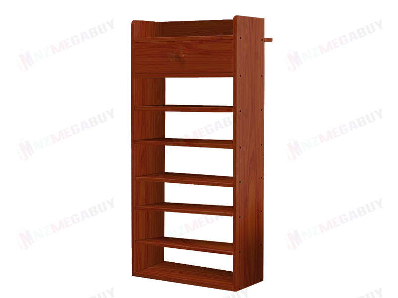 7 Tiers Wooden Shoe Rack Cabinet "Brown"