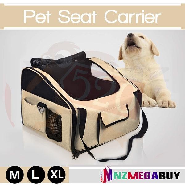 Pet Carrier Dog Car Booster Seat Travel Bag * Beige *3 Sizes