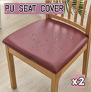 PU Chair Cover Leather Stretch 1pc,2pc * Cream